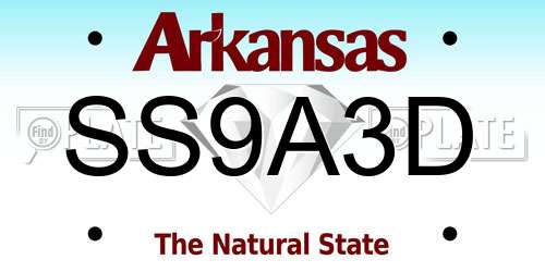 SS9A3D Arkansas License Plate