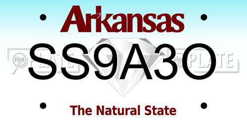 SS9A3O Arkansas License Plate