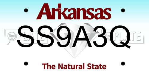 SS9A3Q Arkansas License Plate