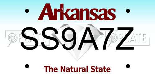 SS9A7Z Arkansas License Plate