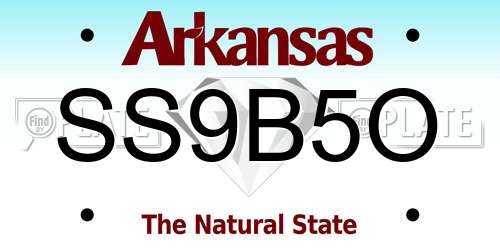 SS9B5O Arkansas License Plate