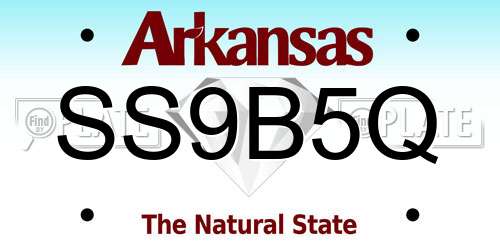 SS9B5Q Arkansas License Plate