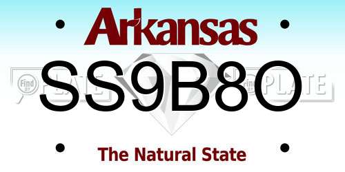 SS9B8O Arkansas License Plate