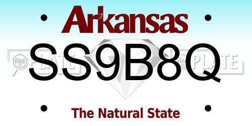 SS9B8Q Arkansas License Plate