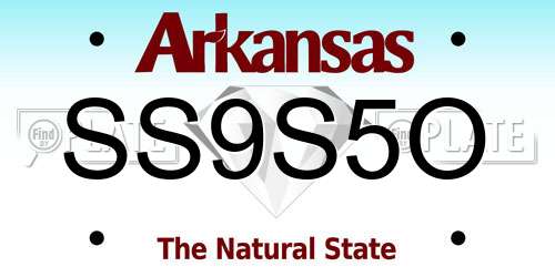 SS9S5O Arkansas License Plate