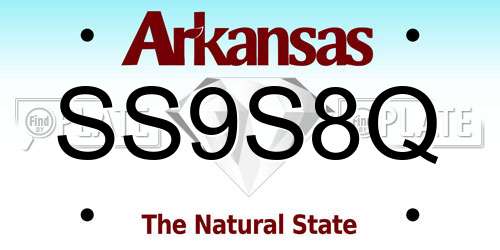SS9S8Q Arkansas License Plate