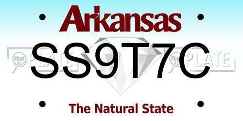 SS9T7C Arkansas License Plate