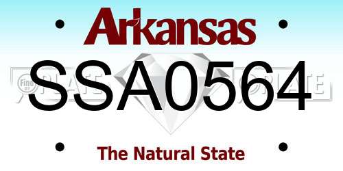 SSA0564 Arkansas License Plate