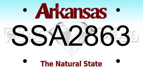 SSA2863 Arkansas License Plate