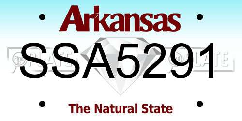SSA5291 Arkansas License Plate