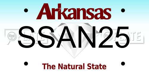 SSAN25 Arkansas License Plate