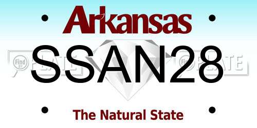 SSAN28 Arkansas License Plate
