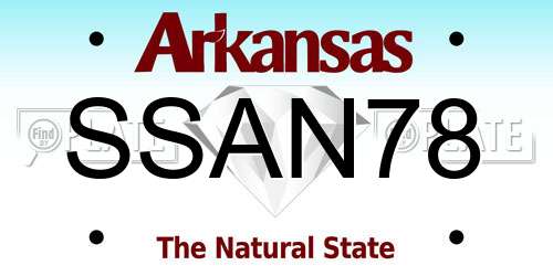 SSAN78 Arkansas License Plate