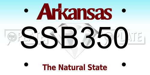 SSB350 Arkansas License Plate