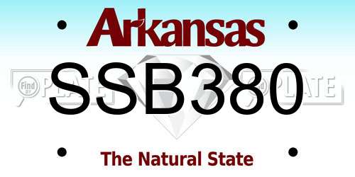 SSB380 Arkansas License Plate