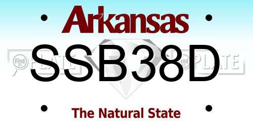 SSB38D Arkansas License Plate