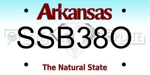 SSB38O Arkansas License Plate