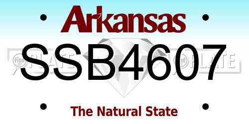 SSB4607 Arkansas License Plate