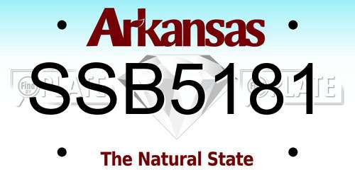SSB5181 Arkansas License Plate