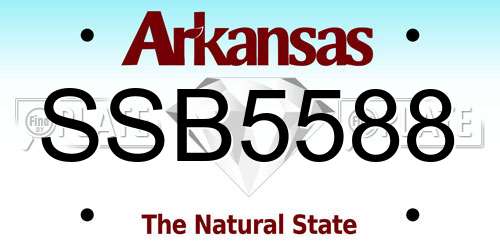 SSB5588 Arkansas License Plate