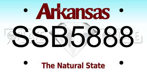 SSB5888 Arkansas License Plate