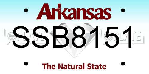 SSB8151 Arkansas License Plate