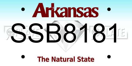 SSB8181 Arkansas License Plate
