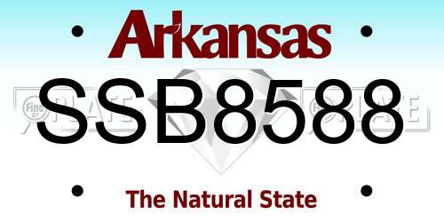 SSB8588 Arkansas License Plate