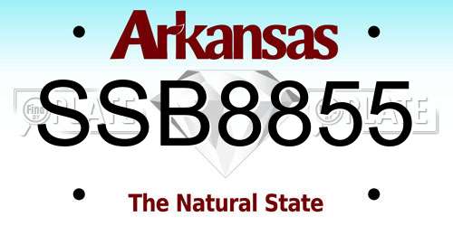SSB8855 Arkansas License Plate