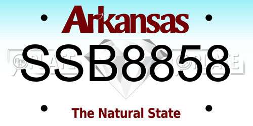 SSB8858 Arkansas License Plate