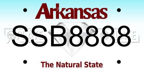 SSB8888 Arkansas License Plate