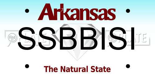 SSBBISI Arkansas License Plate
