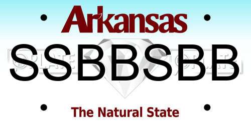 SSBBSBB Arkansas License Plate