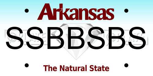 SSBBSBS Arkansas License Plate