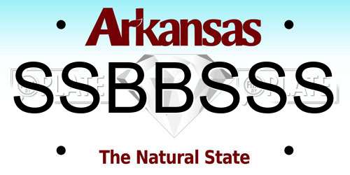 SSBBSSS Arkansas License Plate