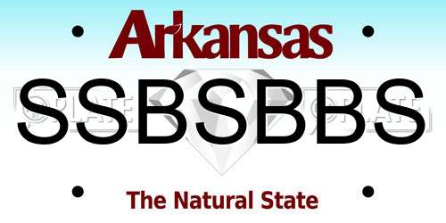 SSBSBBS Arkansas License Plate