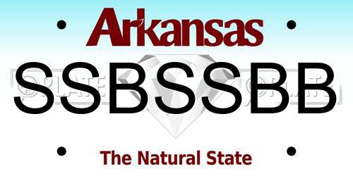 SSBSSBB Arkansas License Plate