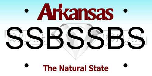 SSBSSBS Arkansas License Plate