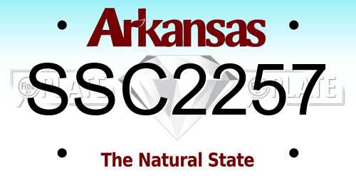 SSC2257 Arkansas License Plate