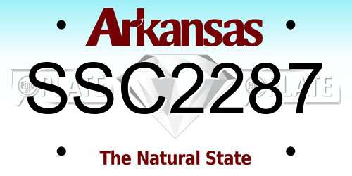 SSC2287 Arkansas License Plate