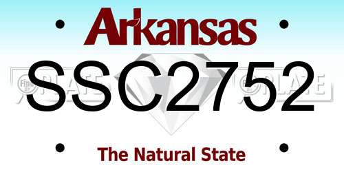 SSC2752 Arkansas License Plate