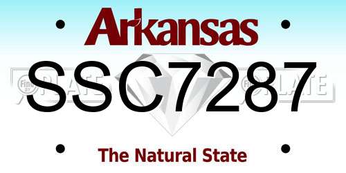 SSC7287 Arkansas License Plate