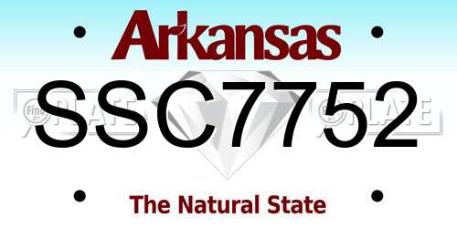 SSC7752 Arkansas License Plate
