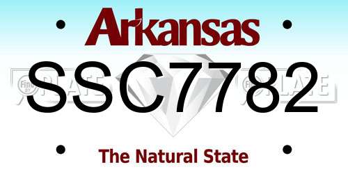 SSC7782 Arkansas License Plate