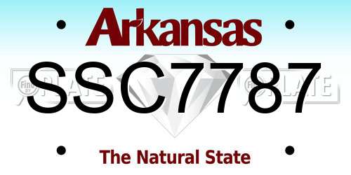 SSC7787 Arkansas License Plate