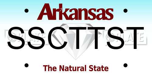 SSCTTST Arkansas License Plate