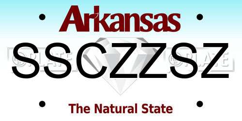 SSCZZSZ Arkansas License Plate