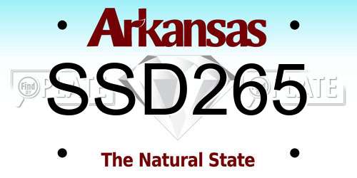 SSD265 Arkansas License Plate