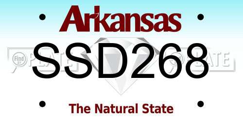 SSD268 Arkansas License Plate