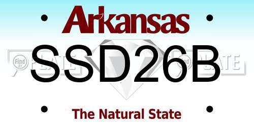 SSD26B Arkansas License Plate